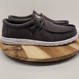Hey Dude Wally SLUB Canvas Gray Mens Shoes Size 11